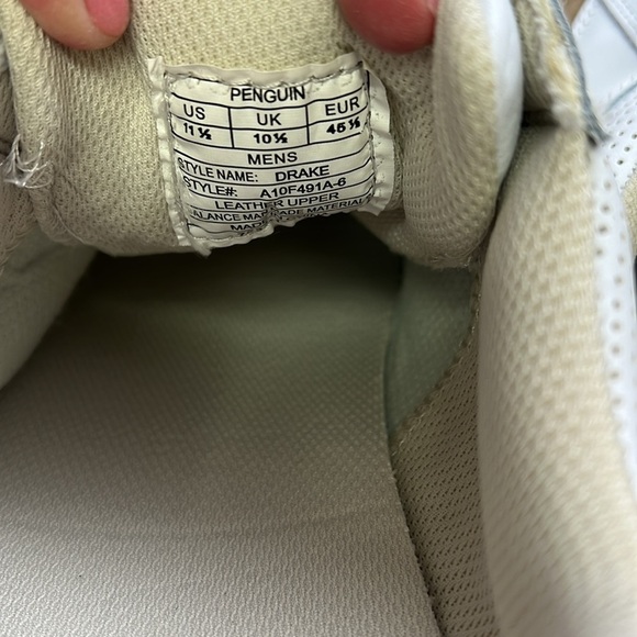 Men’s Original Penguin by Munsingwear Lace Up Shoes Size 11.5 White/Tan NIB - Picture 6 of 12